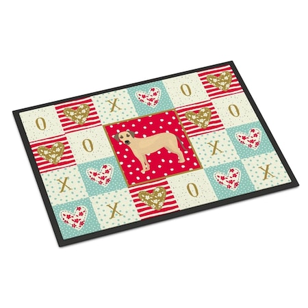 Carolines Treasures 18 x 27 in. Sato Dog Love Indoor or Outdoor Mat CK5891MAT